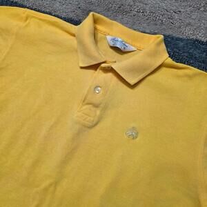 BROOKS BROTHERS Golden Fleece SS Polo Shirt Yellow SZ S 100% Cotton Made in USA